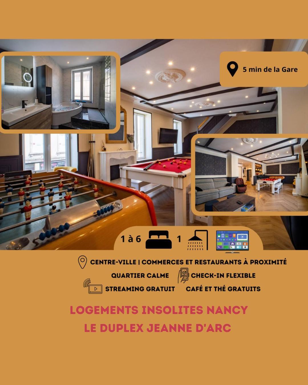 Duplex Jeanne D'Arc Billard Baby Logements Insolites Nancy Exterior foto
